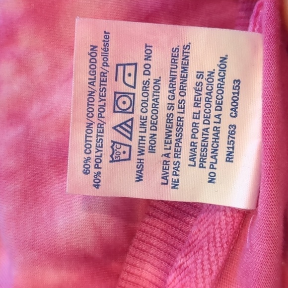 Champion Oversized Pink Tie Dye Short Sleeve Cropped Tee size XS - Picture 4 of 6